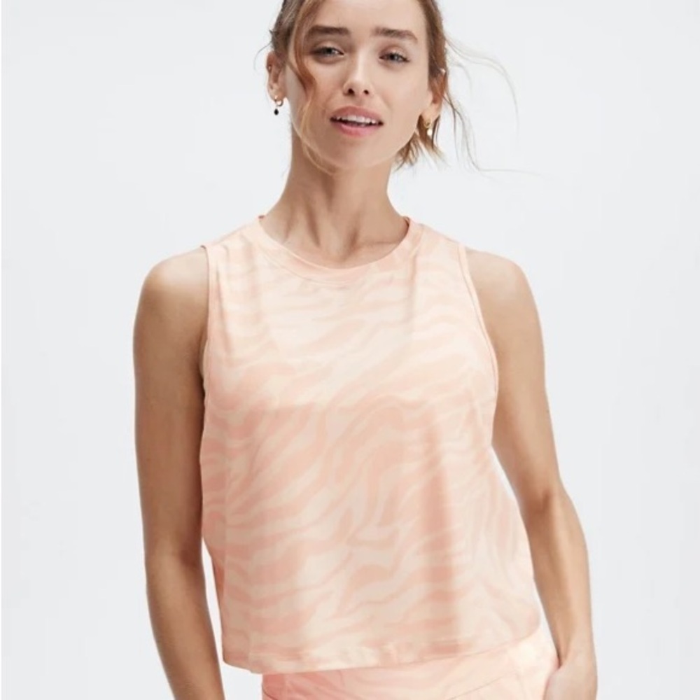 Fabletics Dry-Flex Muscle Top in Wide Zebra Stripe